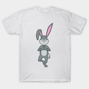 Cartoon rabbit meditates with yoga T-Shirt